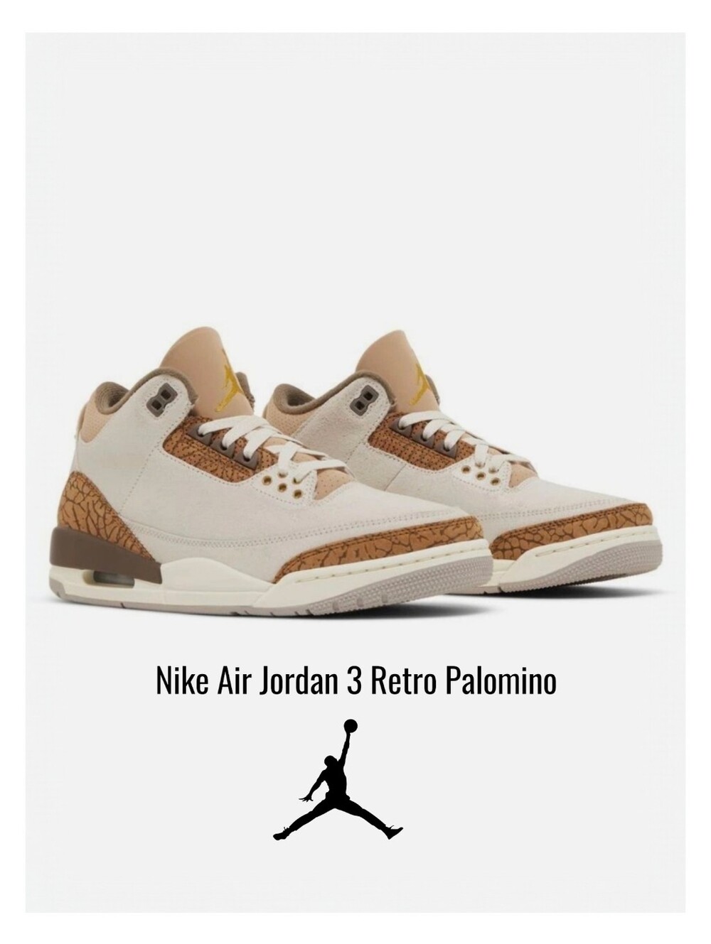Nike Air Jordan 3 Retro 'Palomino' CT8532-102 Gold Brown Beige Men's Size 11 NEW